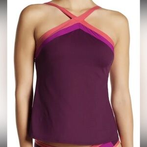 BECCA By Rebecca Virtue 2 Piece Metropolis Tankini Top & Bottom Size Medium